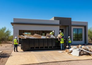 OW BUILDERS IN DESERT RIDGE USE ROLLAWAY DUMPSTERS FOR NEW CONSTRUCTION CLEAN UP