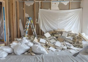 McCormick Ranch Living Room Wall Removal: Framing Scrap and Drywall Junk