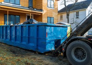 Estancia New Custom Build: Construction Dumpster Staging on Sloped Lots