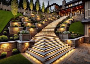 Fountain Hills Hillside Patio Expansion: Demoing Railings, Tile, and Lighting