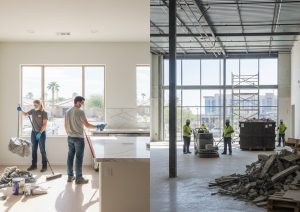 Residential vs Commercial Construction Cleanup in Glendale, AZ