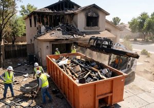 Fire Damage Demolition Debris Removal in Phoenix