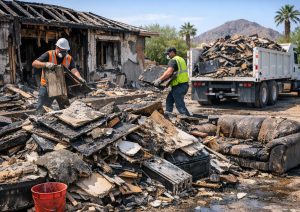 Fire Damage Demolition Debris Removal in Paradise Valley